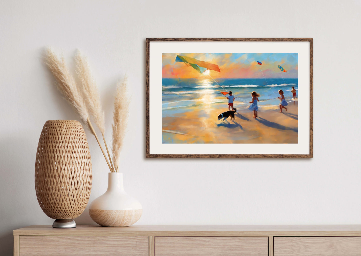 Kite Flying - Illustrated Print by Thomas Little