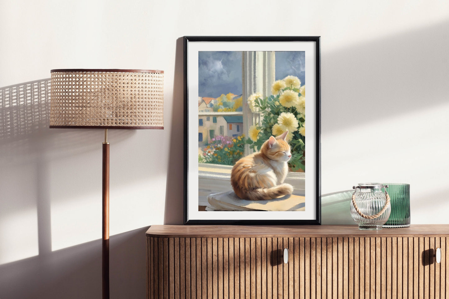 Kitten on my Window Sill - Illustrated Print by Thomas Little