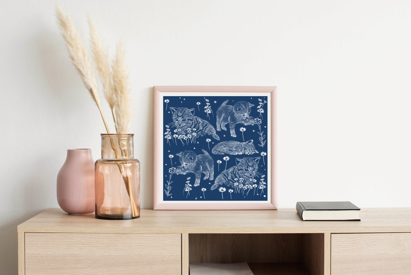 Kittens at Play - Illustrated Print by Thomas Little