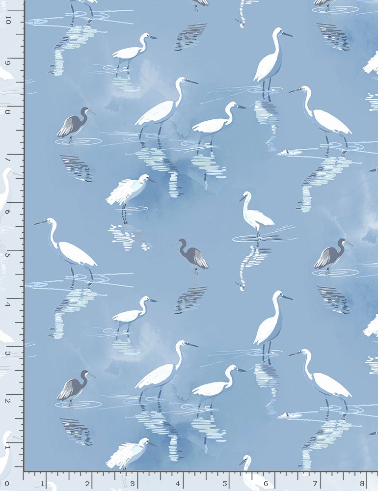 Lagoon - Little Ocean Blue Studio - Fabric By The Yard - 100% Cotton - CD1304