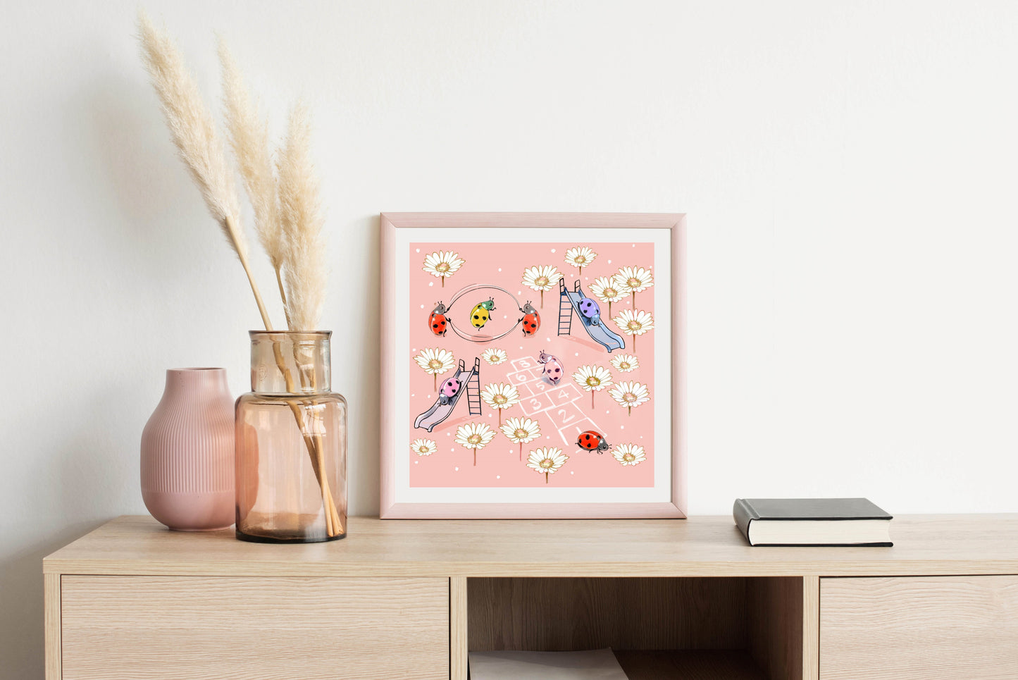 Ladybug Playground - Illustrated Print by Thomas Little