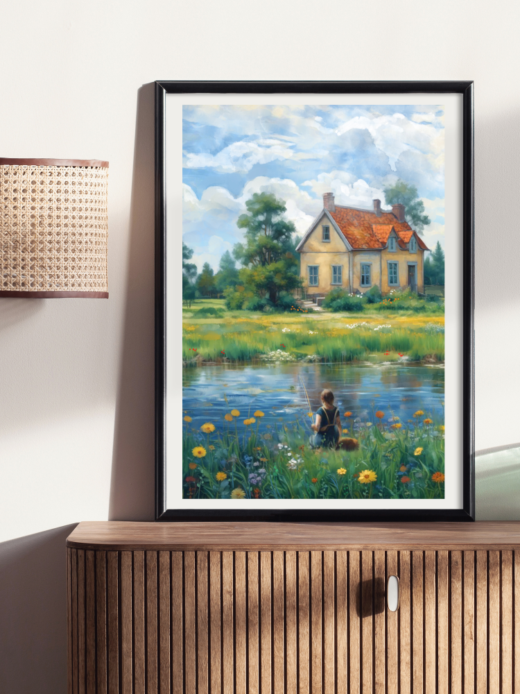 Lazy Summer Day - Illustrated Print by Thomas Little