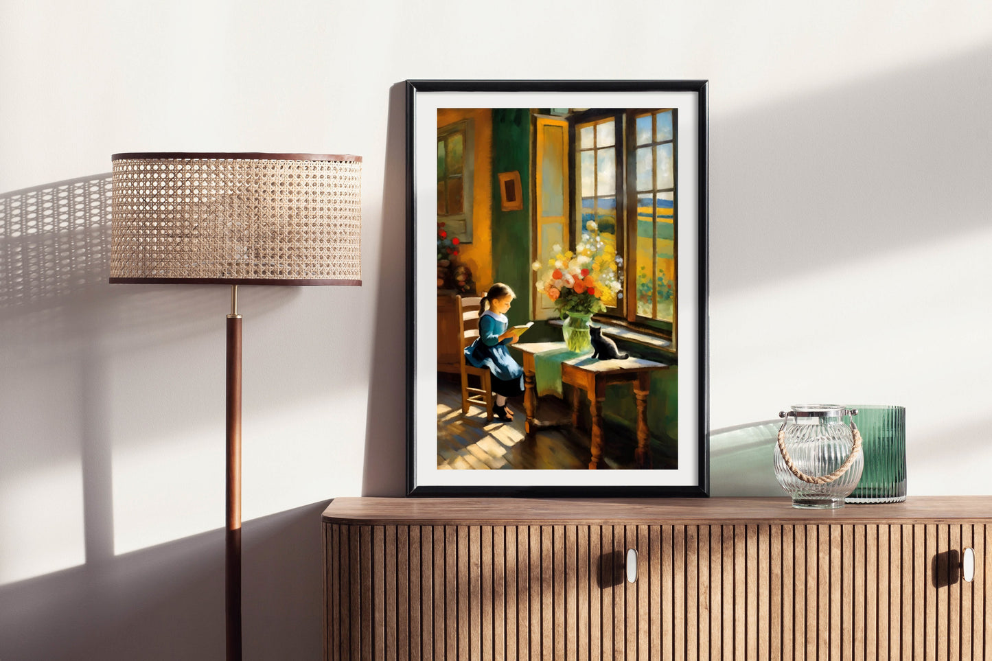 Learning to Read - Illustrated Print by Thomas Little