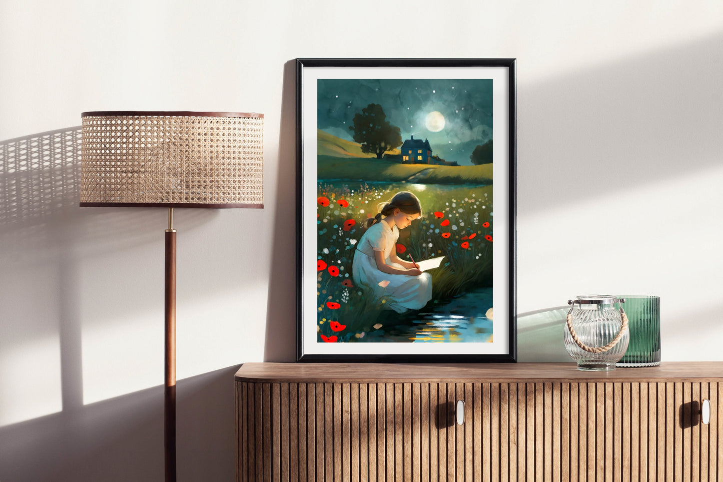 Letters in the Moonlight - Illustrated Print by Thomas Little
