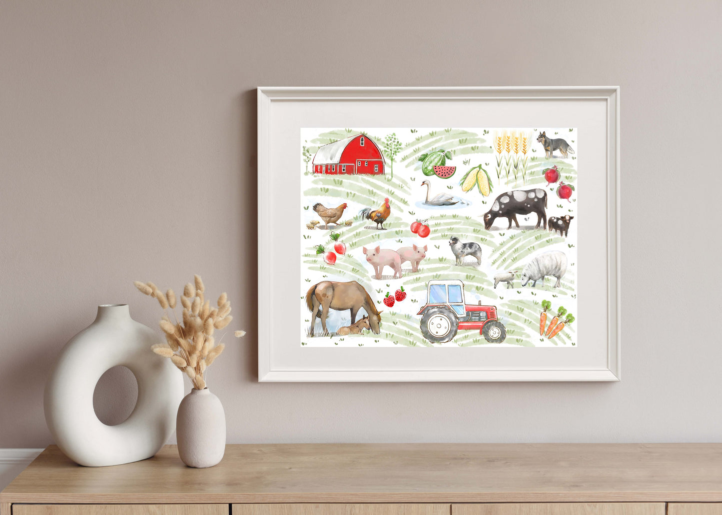 Life on the Farm - Illustrated Print by Thomas Little