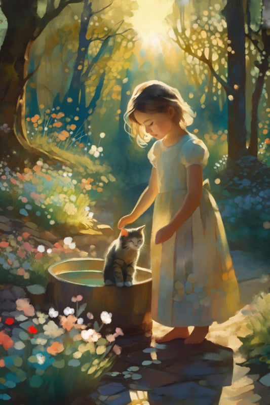 Light in the Forest - Illustrated Print by Thomas Little