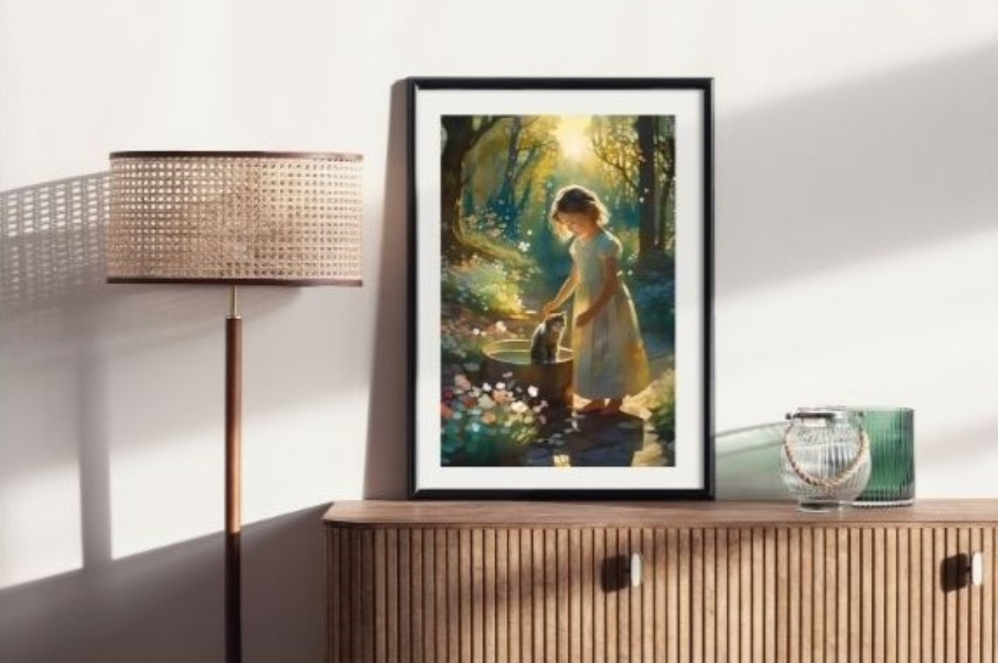 Light in the Forest - Illustrated Print by Thomas Little