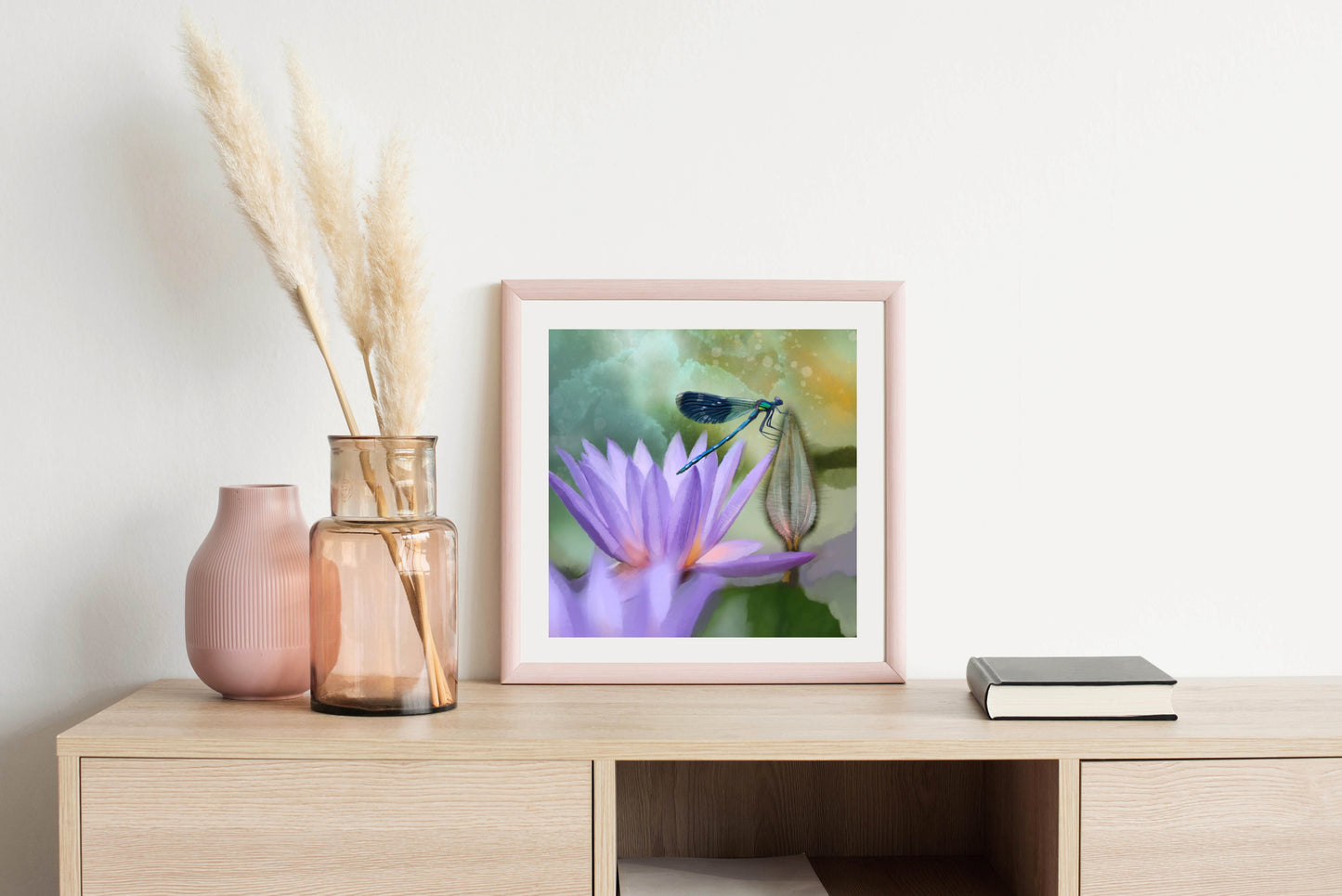 Lilly and Damselfly - Illustrated Print by Thomas Little