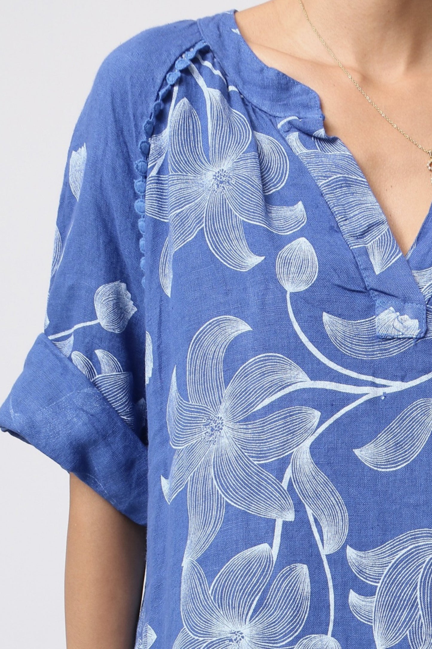 Linen Floral Long Dress - By LEA & LUC®