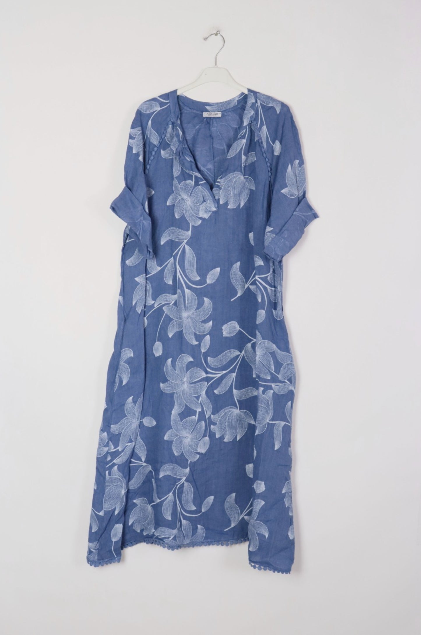 Linen Floral Long Dress - By LEA & LUC®