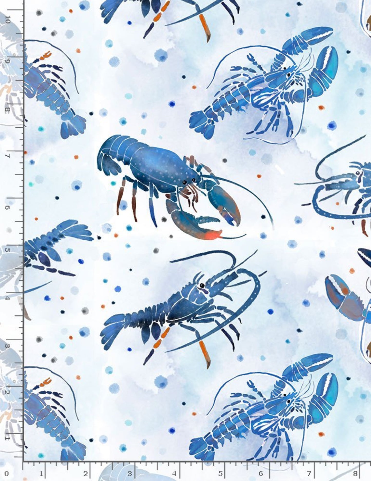 Lobsters - Little Ocean Blue Studio - Fabric By The Yard - 100% Cotton - CD1301