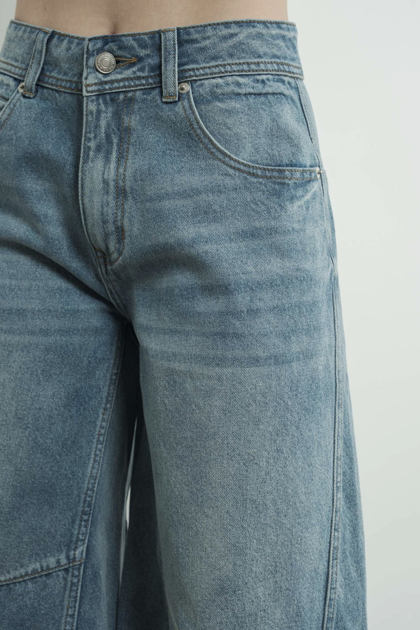 Denim Bermuda Shorts with Yoke Seam MAP3098 - By Aaron & Amber®