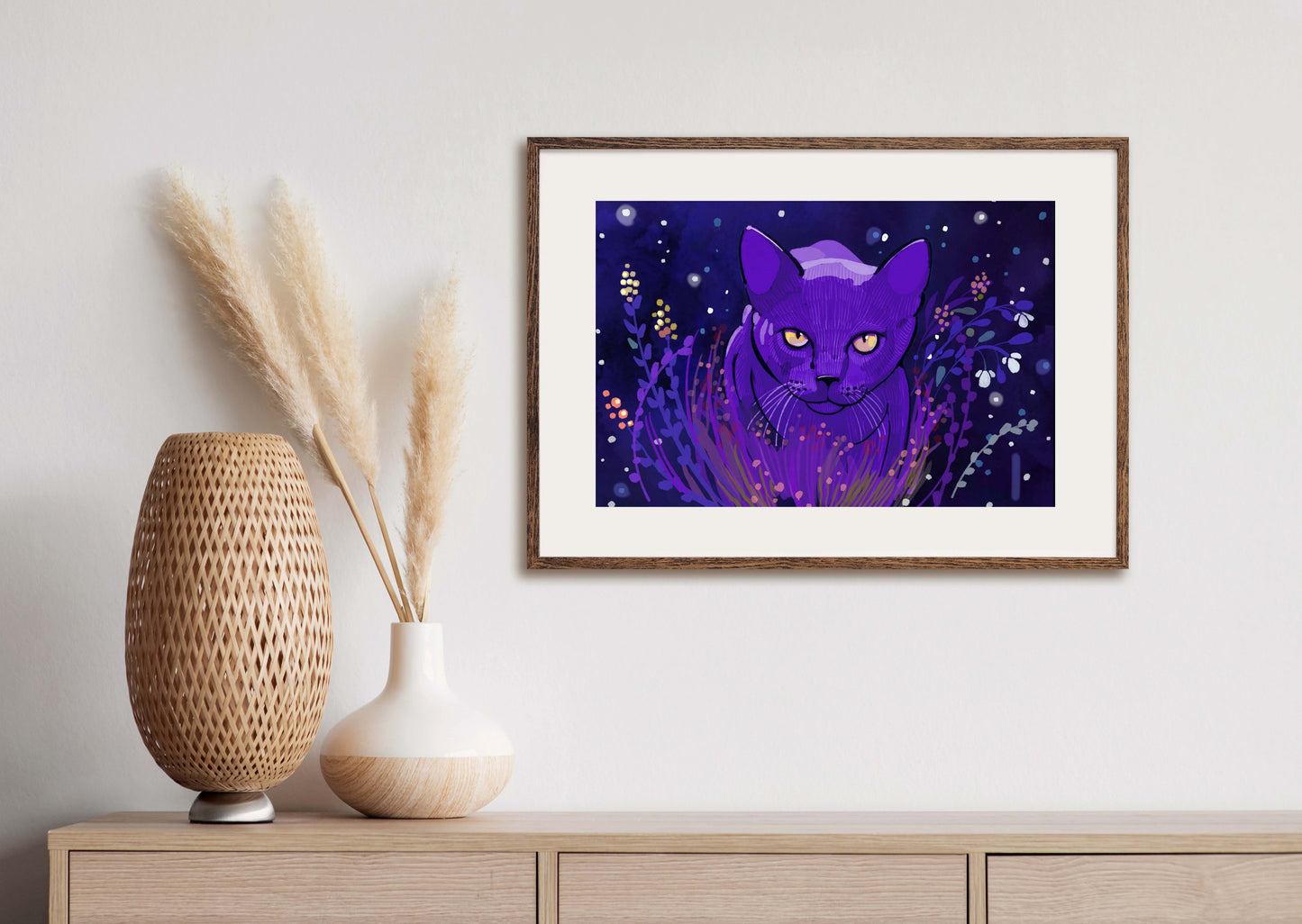 Midnight Prowl - Illustrated Print by Thomas Little