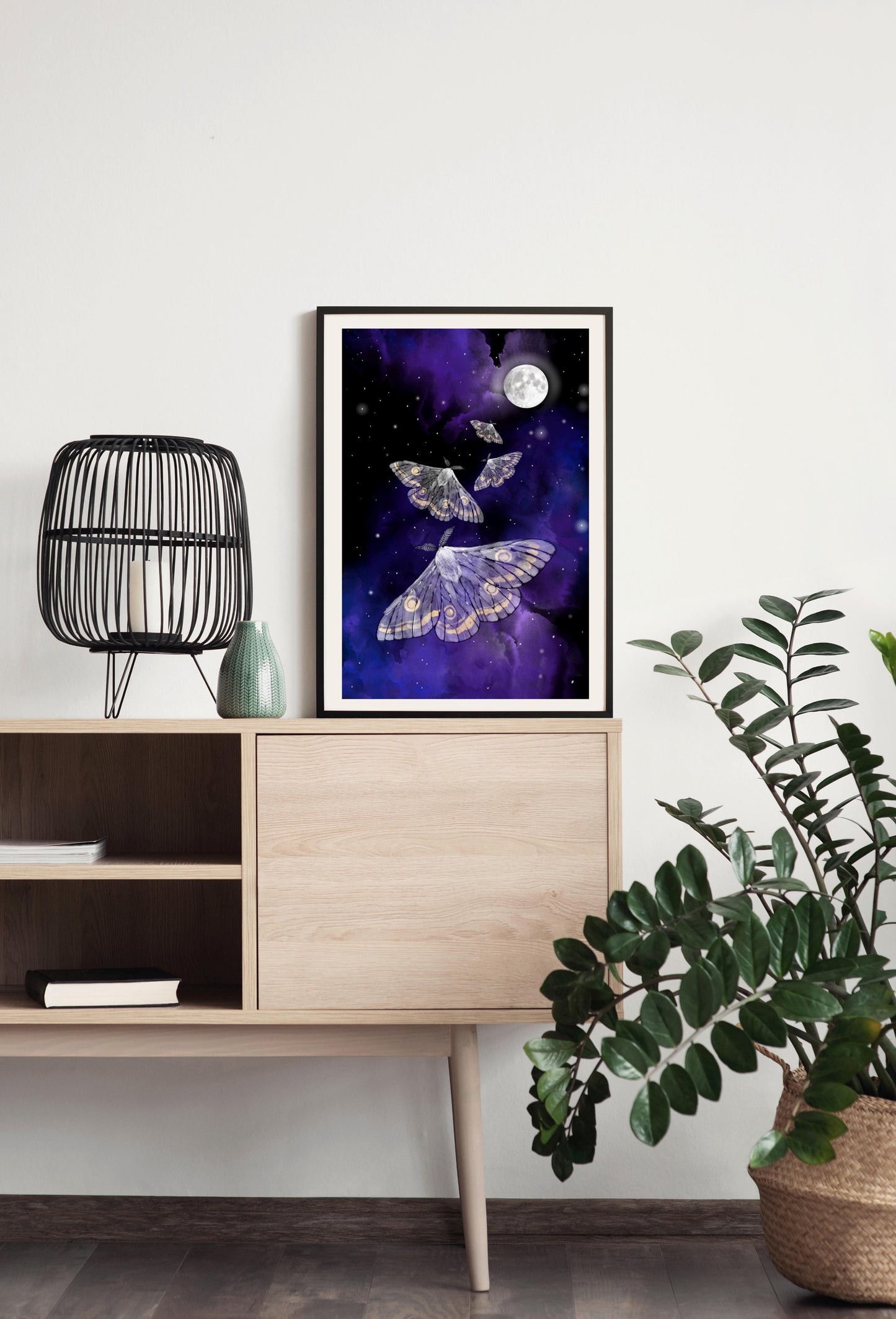 Moon Moths - Illustrated Print by Thomas Little