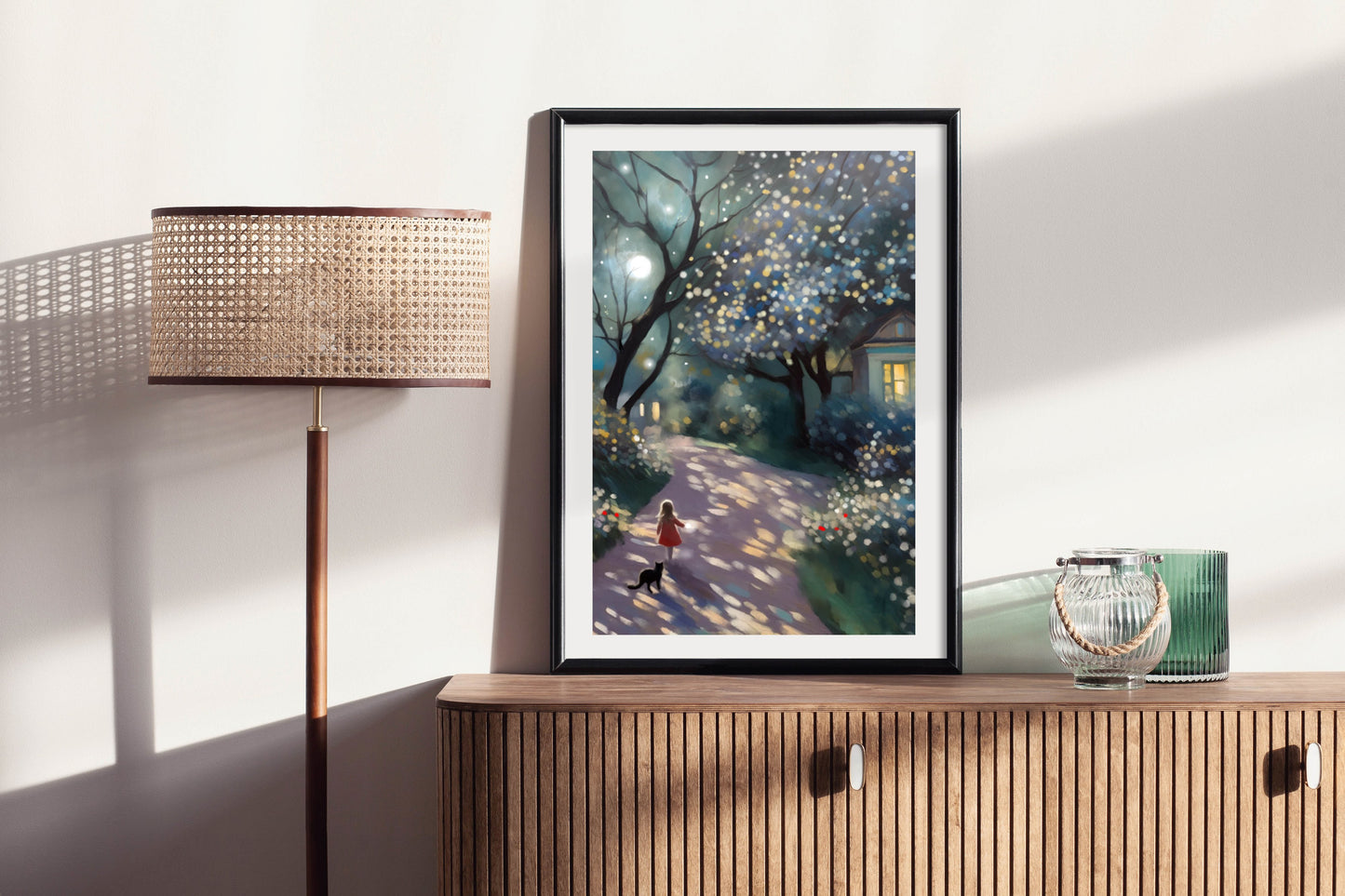 Moon Shadows - Illustrated Print by Thomas Little
