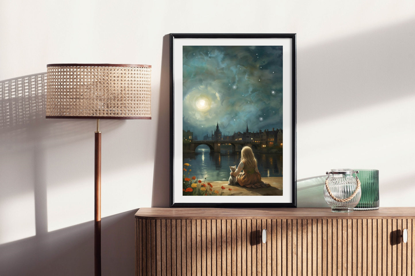 Moon Shadows - Illustrated Print by Thomas Little