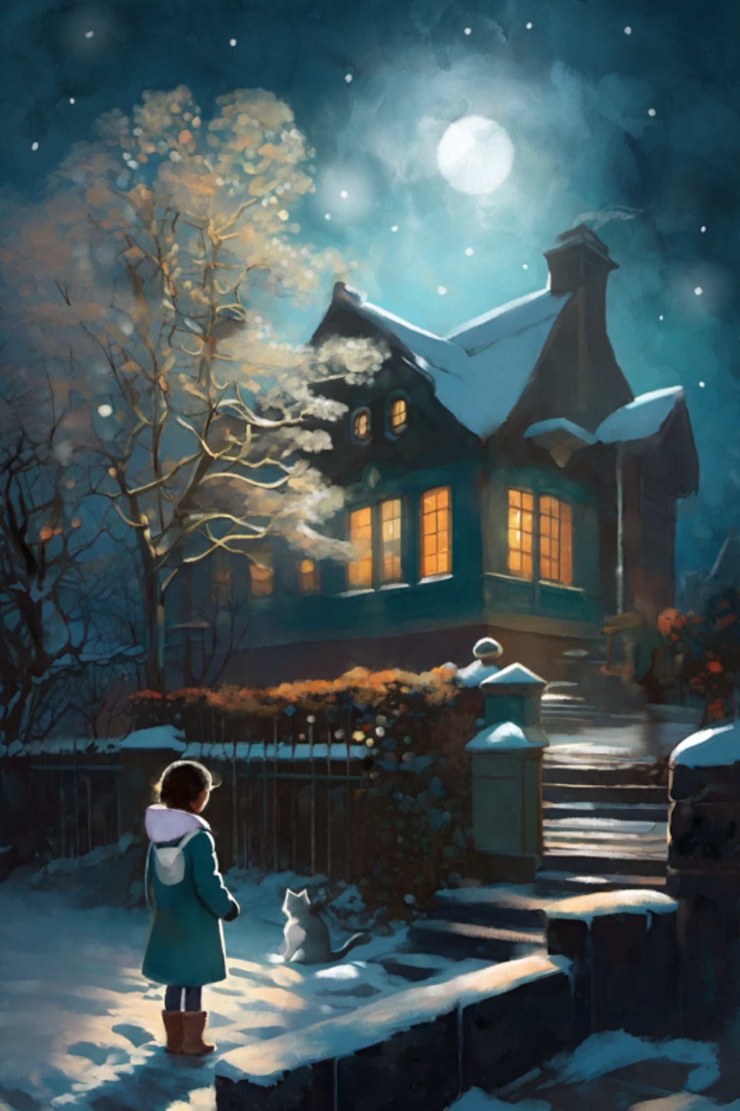 Moonlight Magic - Illustrated Print by Thomas Little