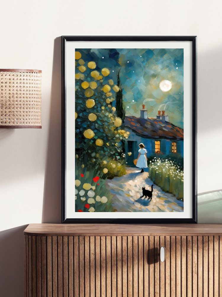 Moonlit Silence - Illustrated Print by Thomas Little