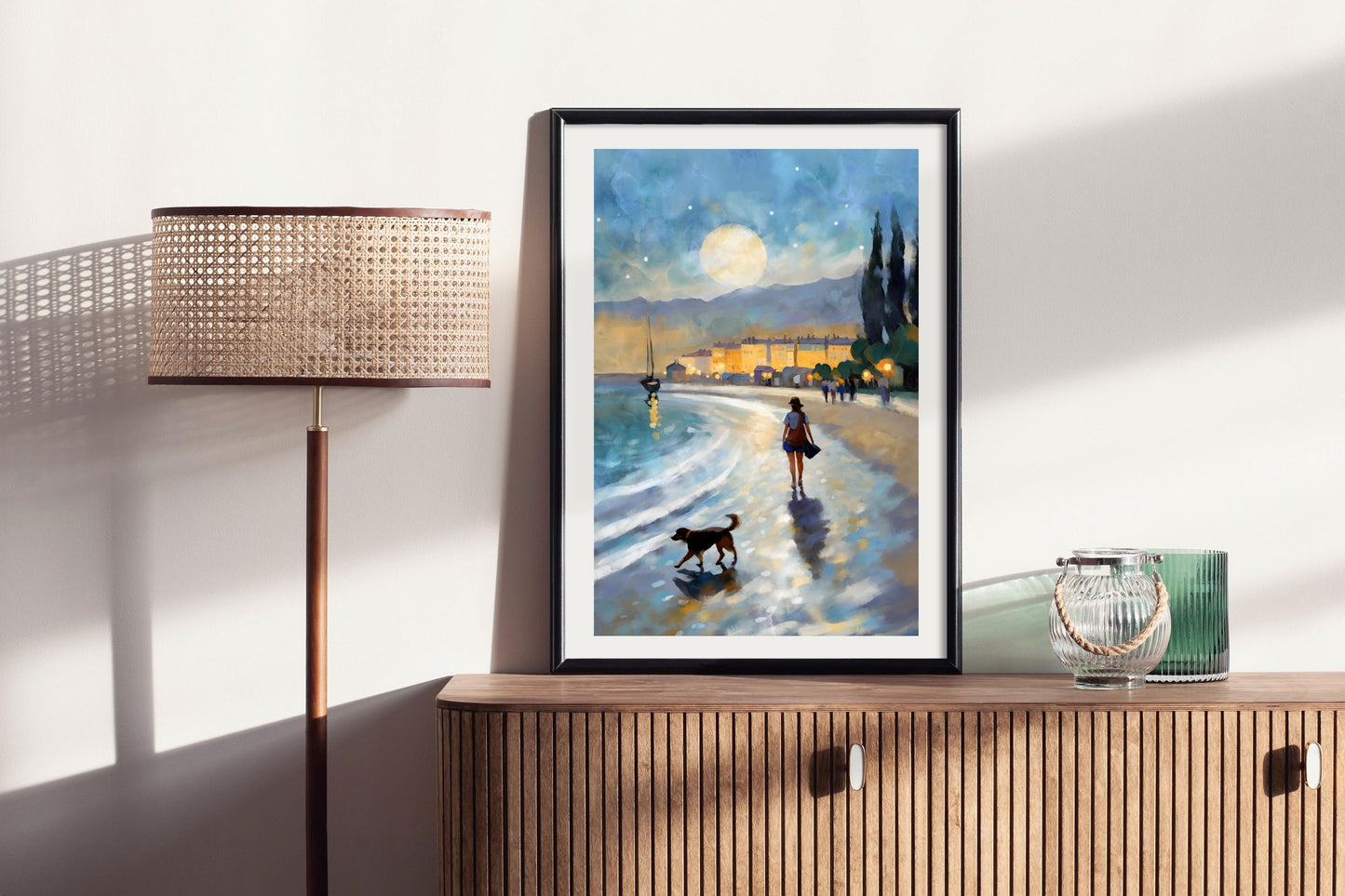 Moonrise In Montpellier - Illustrated Print by Thomas Little