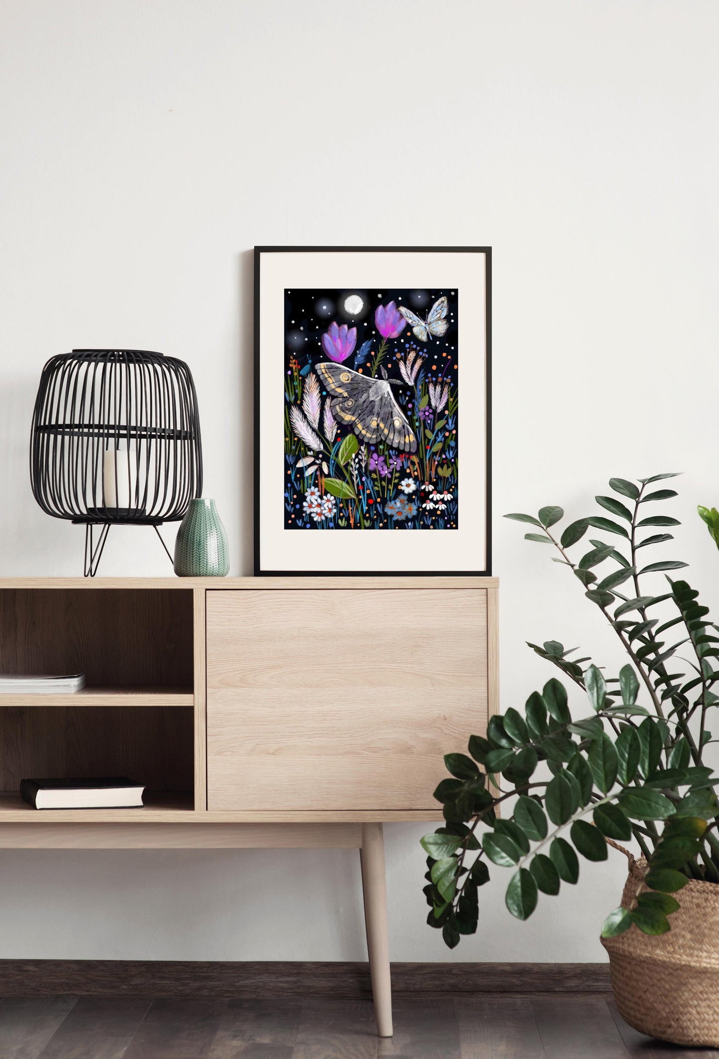 Moth and the Midnight Garden - Illustrated Print by Thomas Little