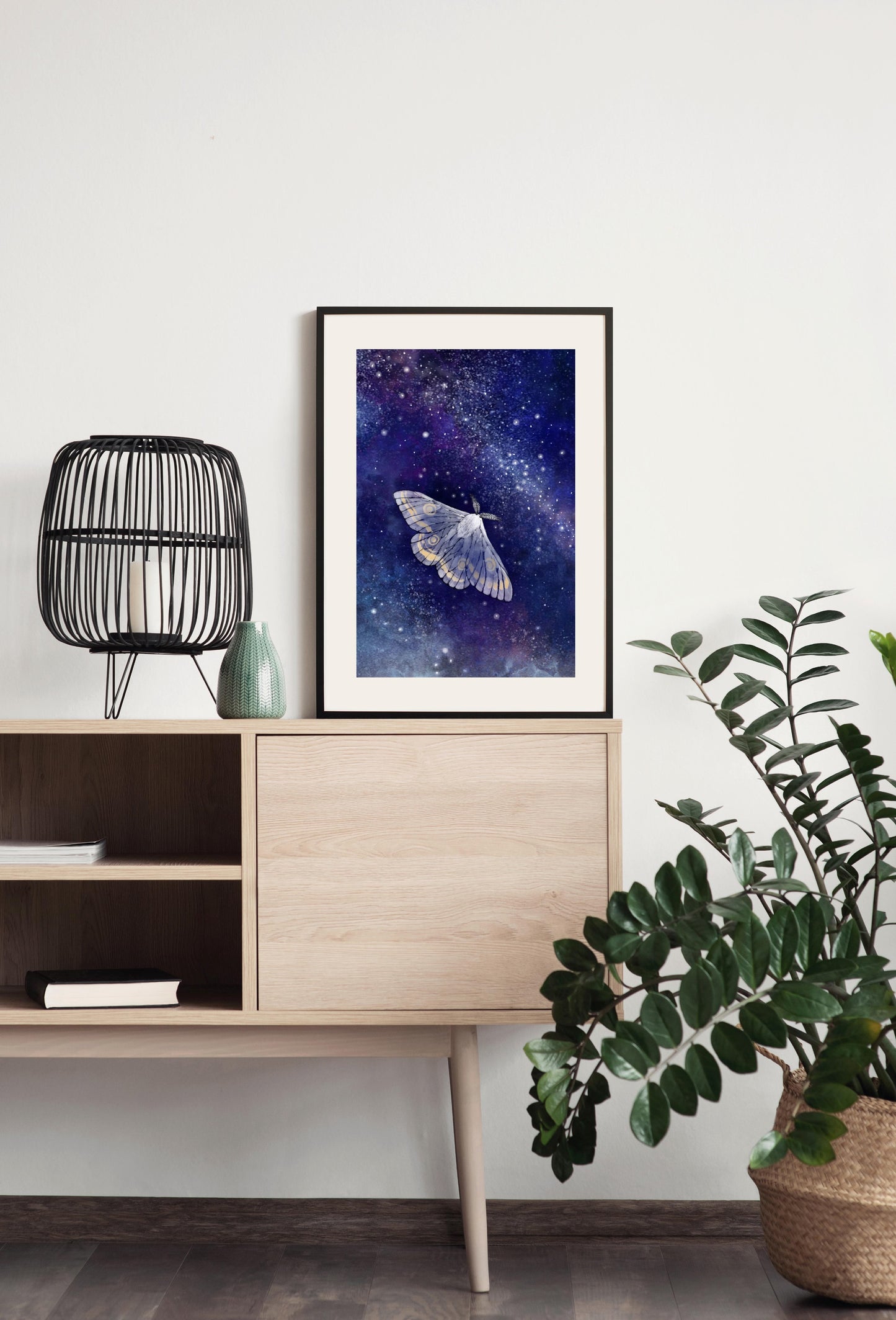 Moth and the Milk Way - Illustrated Print by Thomas Little