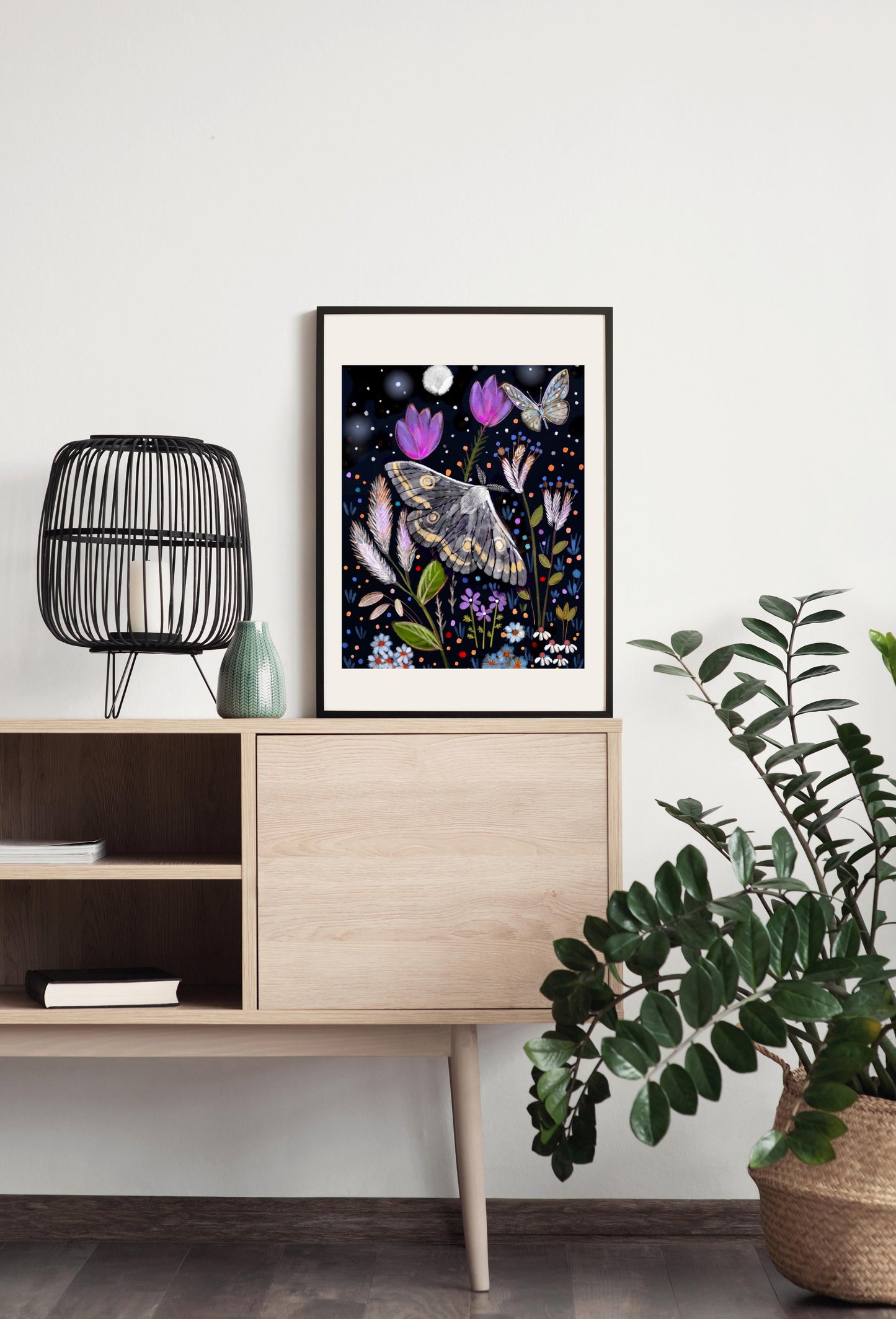 Moth in the Moonlight - Illustrated Print by Thomas Little