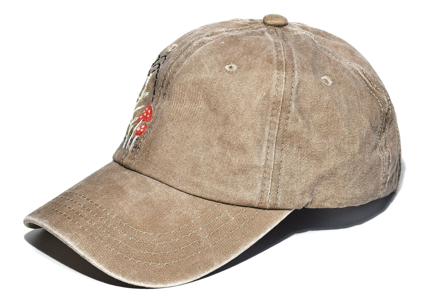 Mushroom Forest & Bee Embroidered Baseball Cap - by Quince Fables®