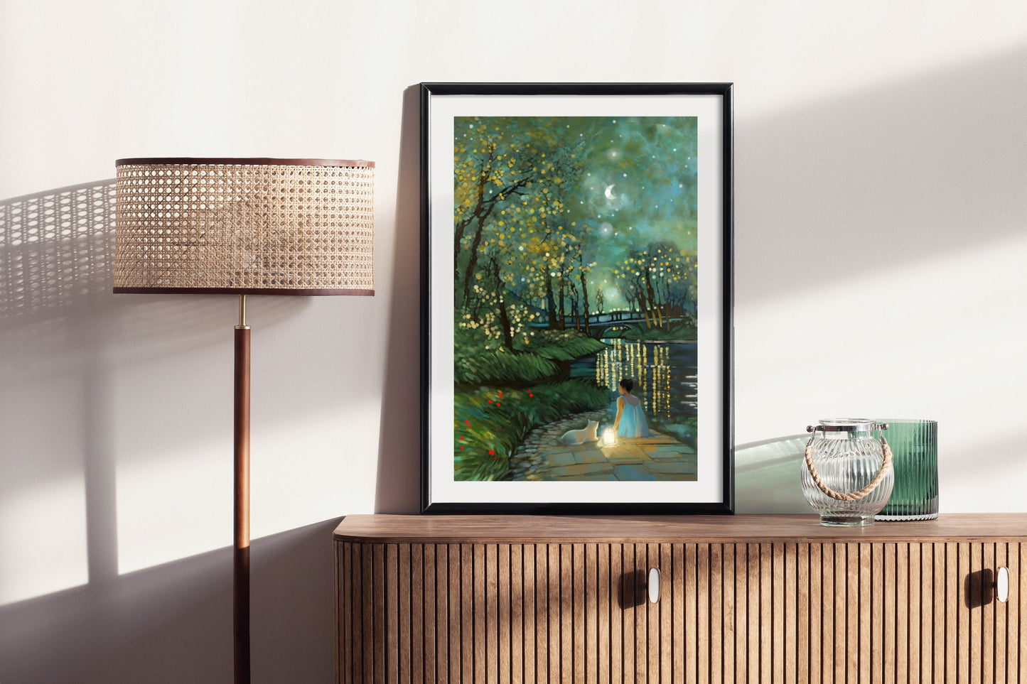 Night Glow - Illustrated Print by Thomas Little