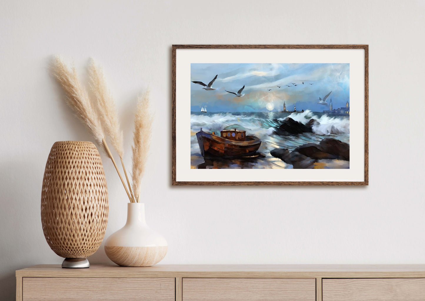 Ocean Waves - Illustrated Print by Thomas Little