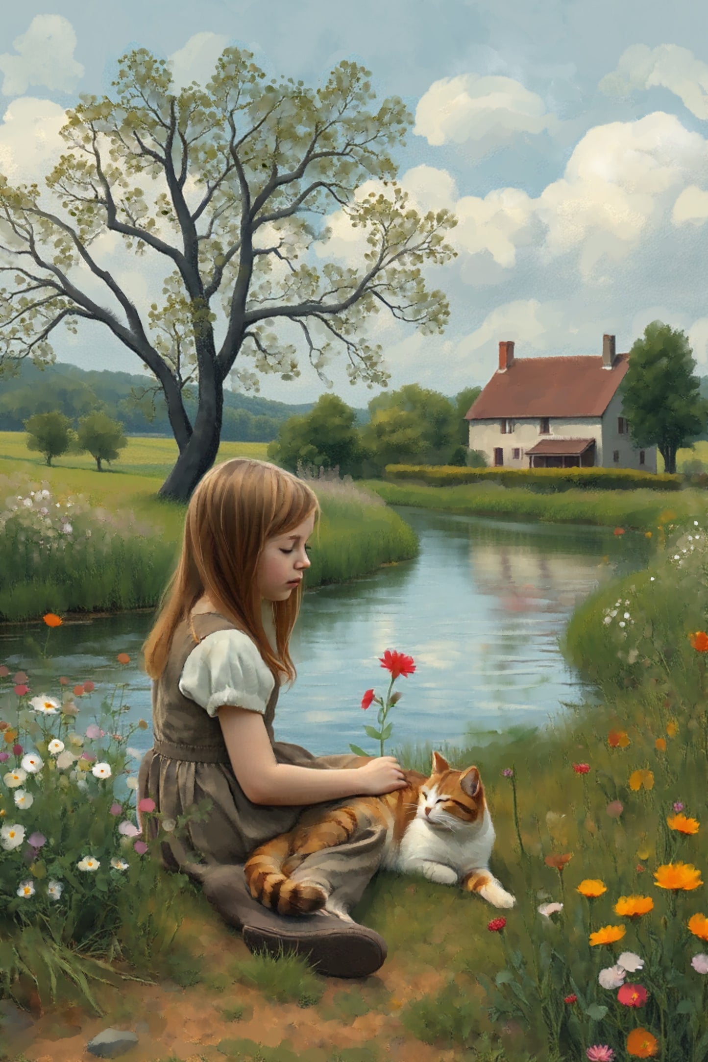 Orange Cat - Illustrated Print by Thomas Little