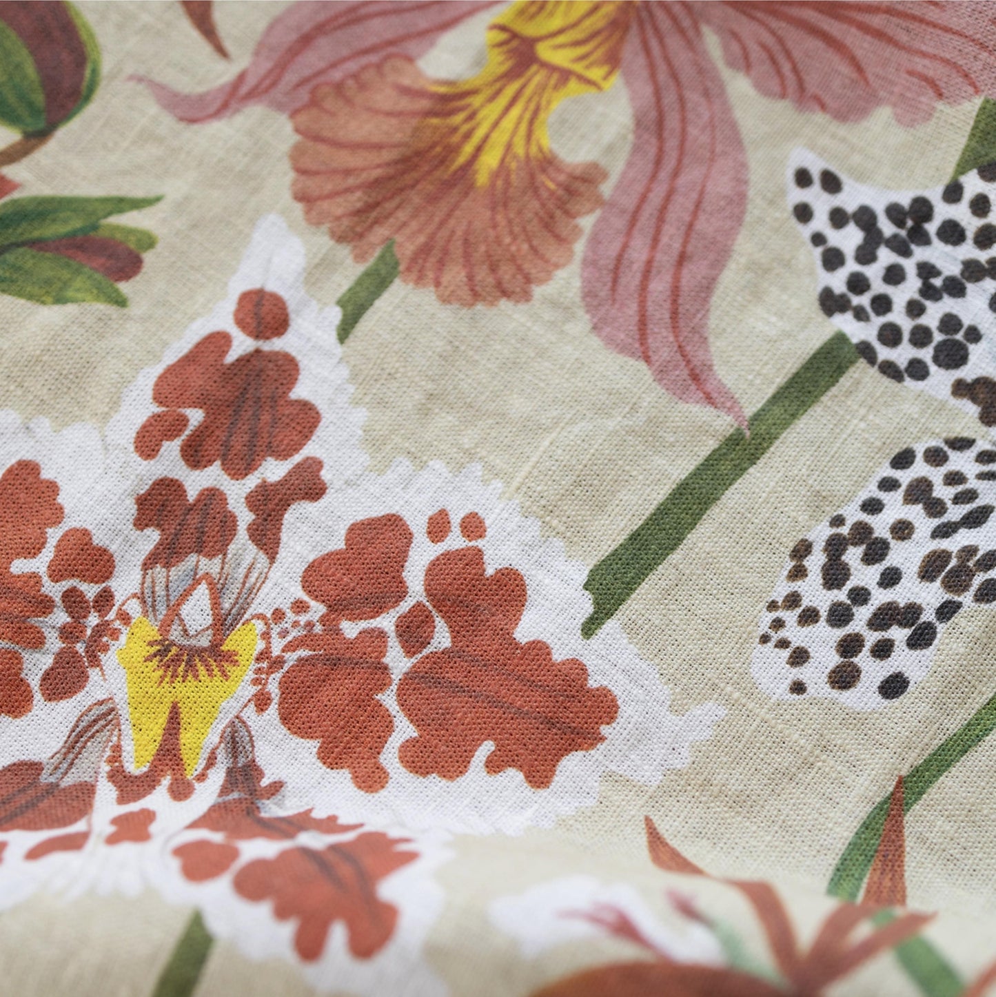 Orchids - 100% Linen Tea Towel - by Botanica Paper Co.
