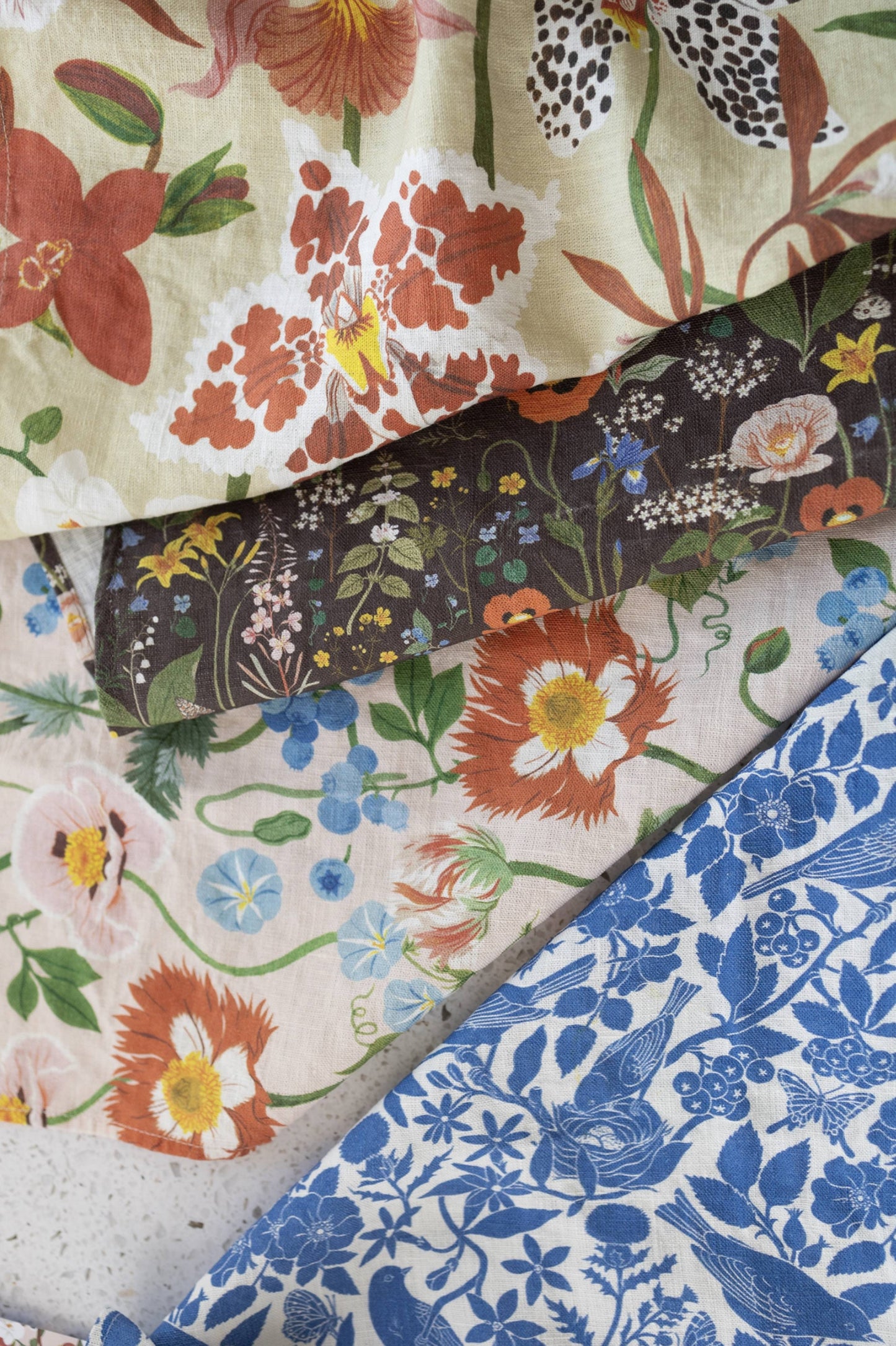 Orchids - 100% Linen Tea Towel - by Botanica Paper Co.