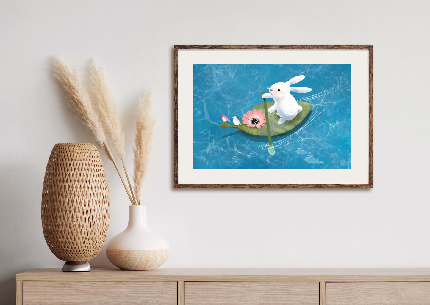 Paddling with Friends - Illustrated Print by Thomas Little