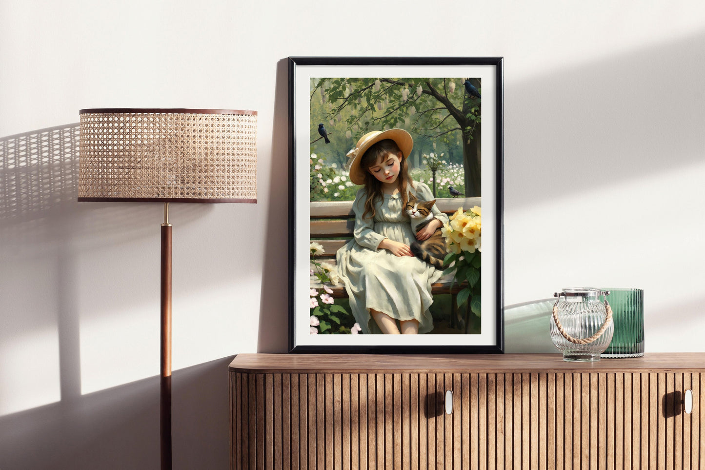 Parisian Afternoon – Vintage-Inspired Art Print of Serenity & Companionship