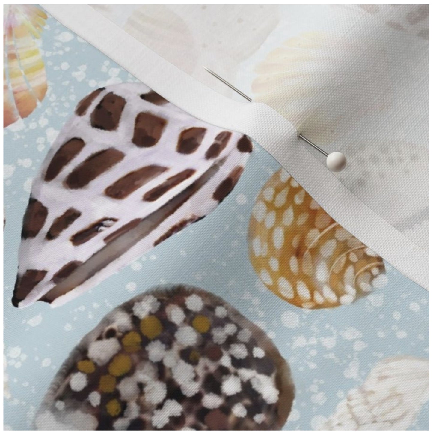 Poipu Shells - Little Ocean Blue Studio - Fabric By The Yard - 100% Cotton
