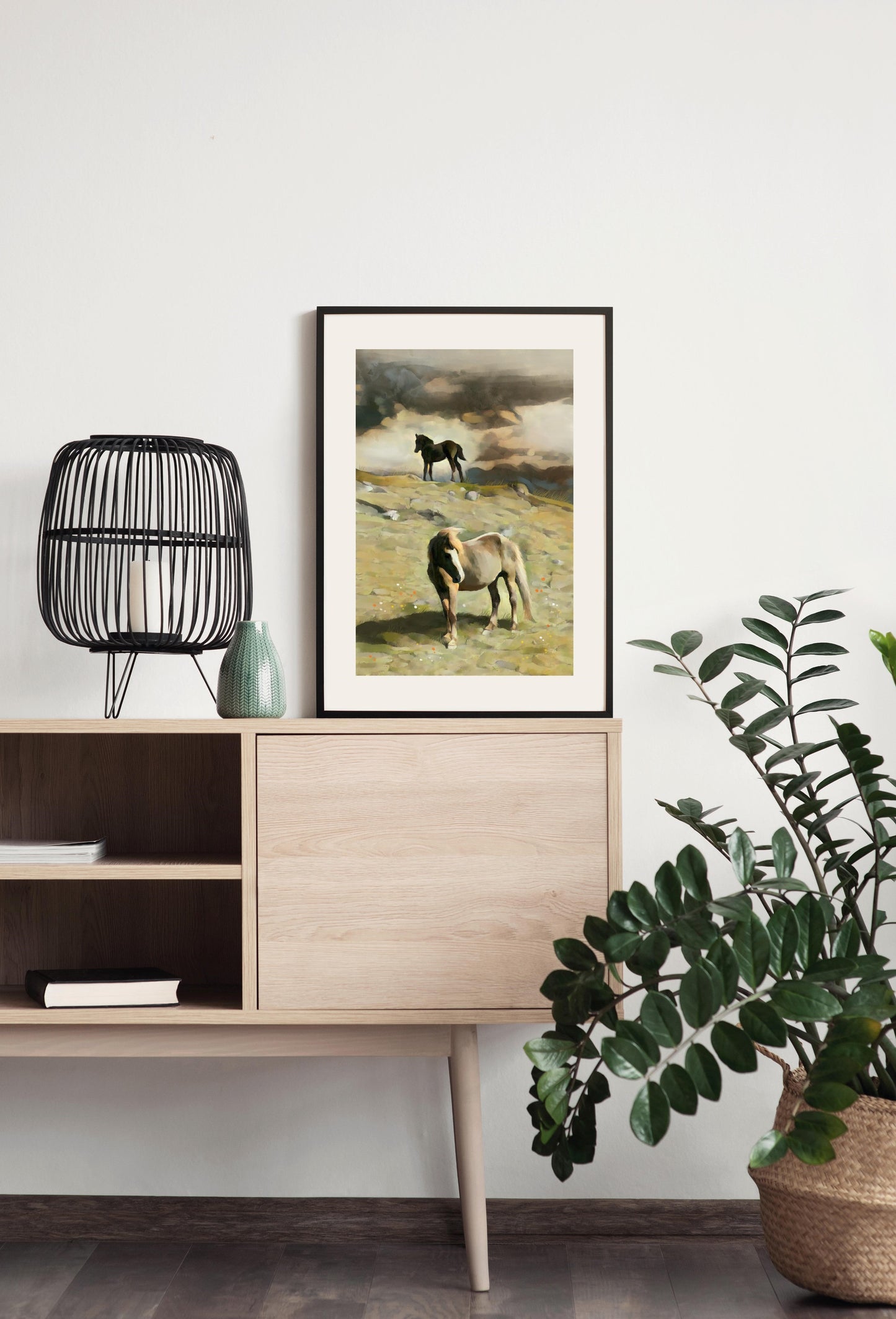 Pony on a Hill - Illustrated Print by Thomas Little