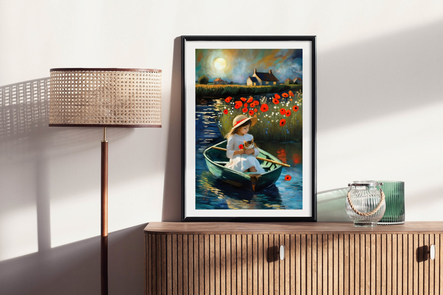 Poppies by the Water - Illustrated Print by Thomas Little