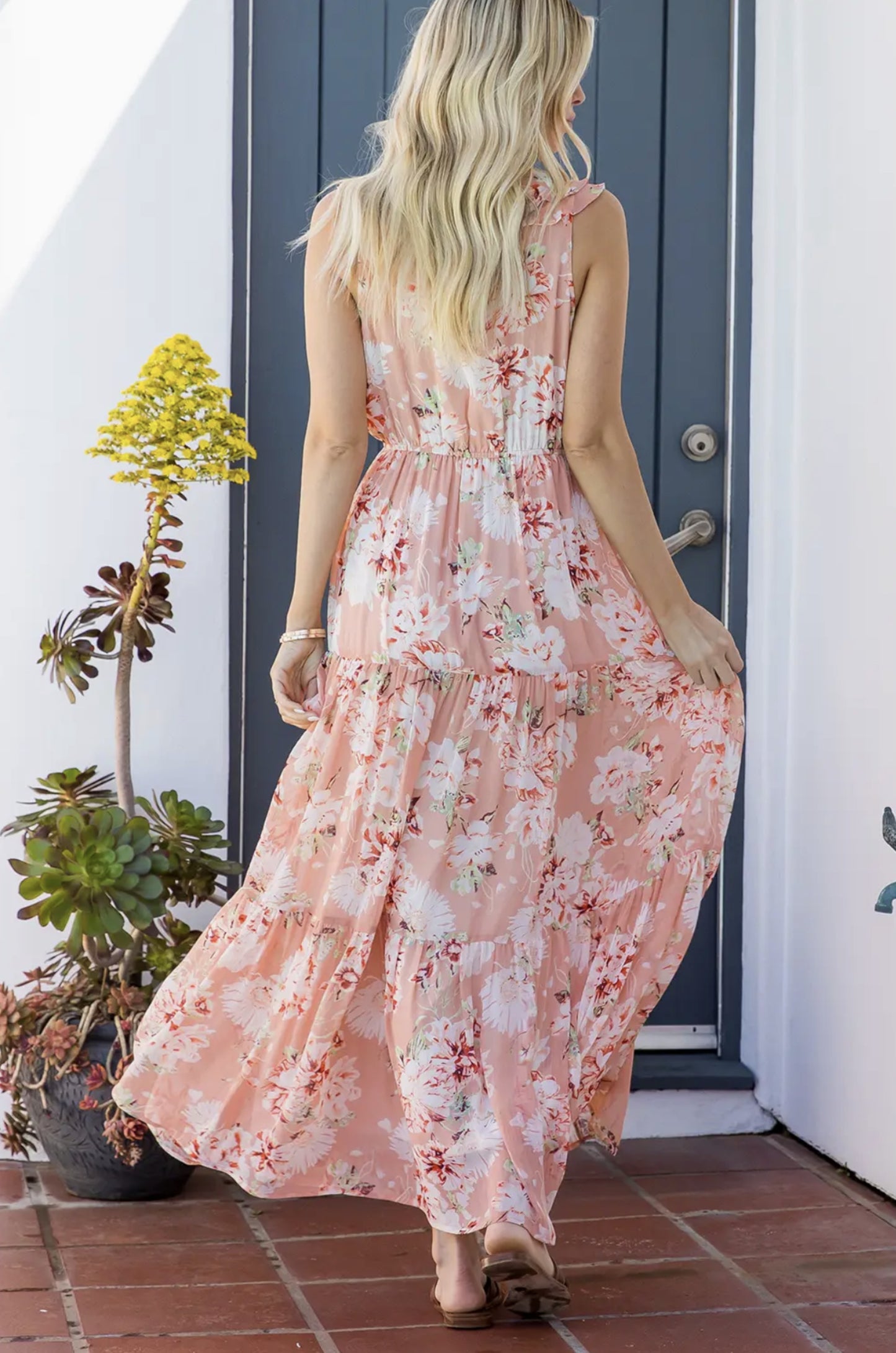 Pretty Floral Tiered Maxi Dress - by Sweet Lovely by Jen®