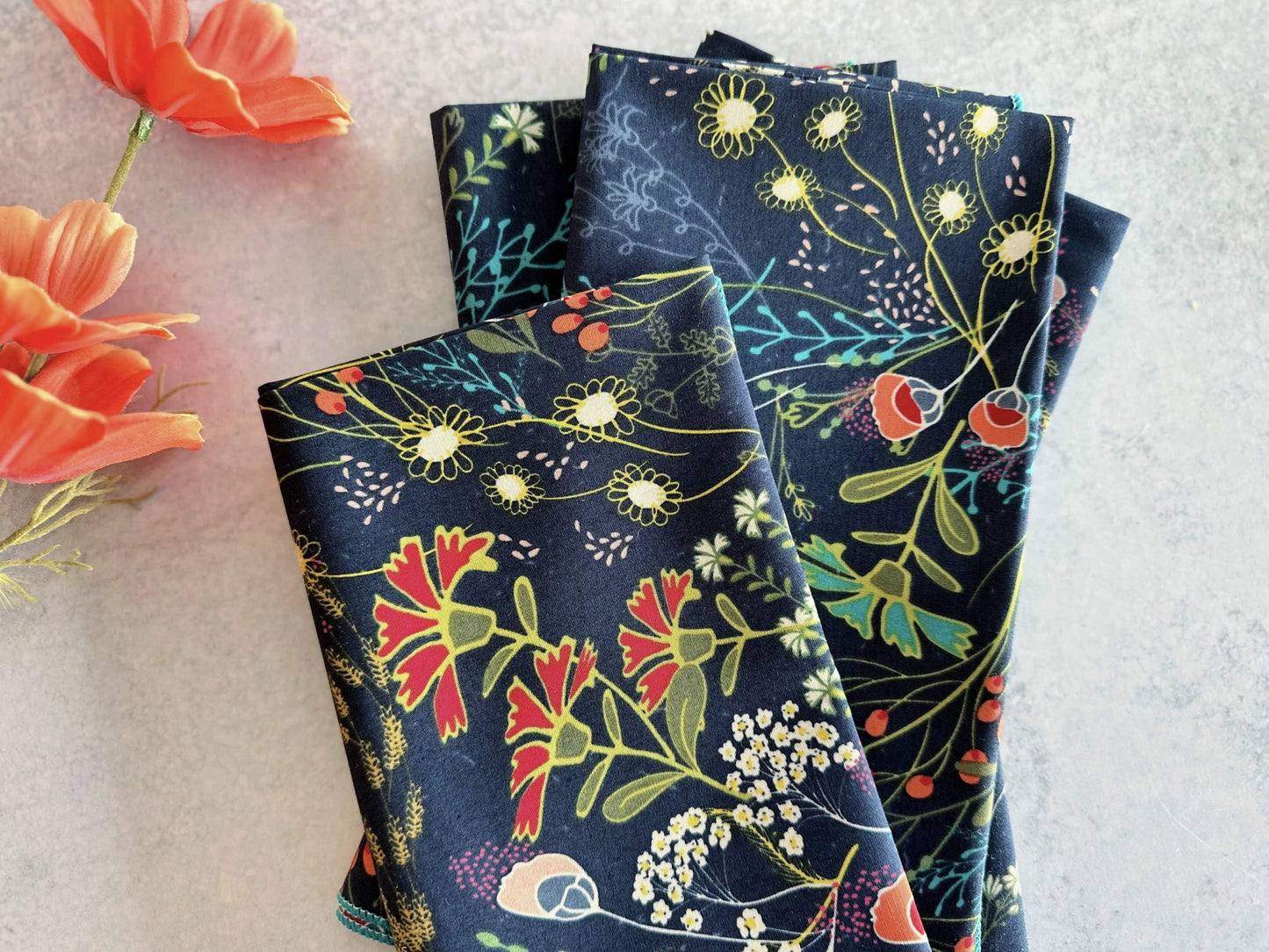 Pretty Peacock Cloth Napkins, Set of Four - by Dot and Army