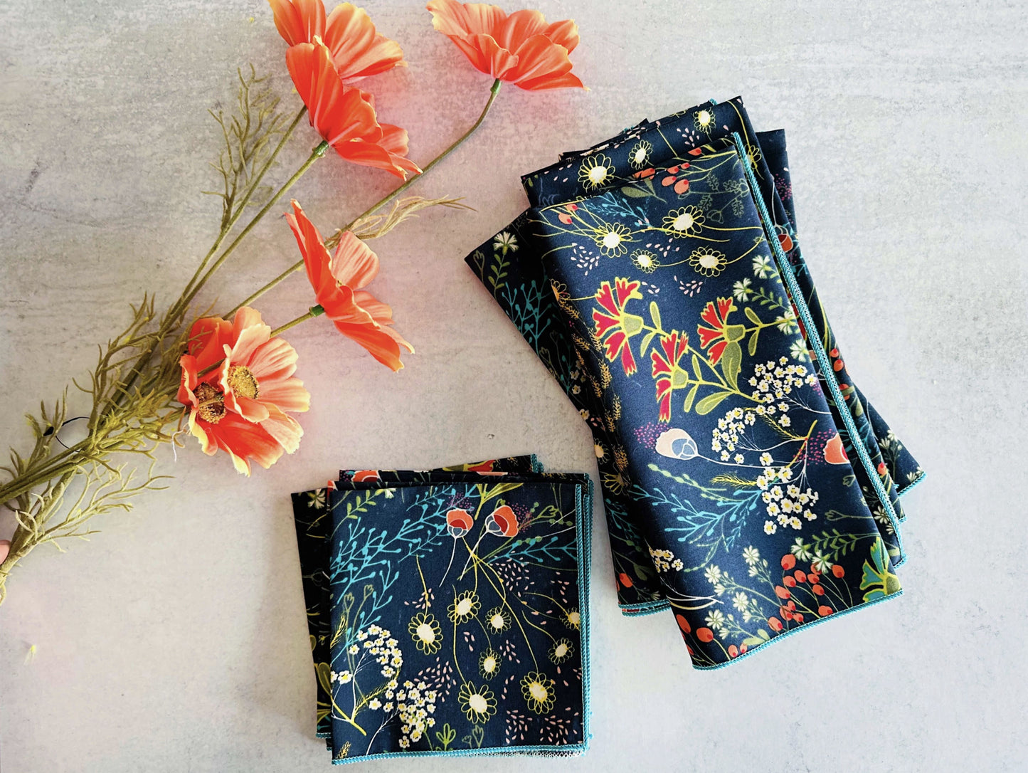 Pretty Peacock Cloth Napkins, Set of Four - by Dot and Army