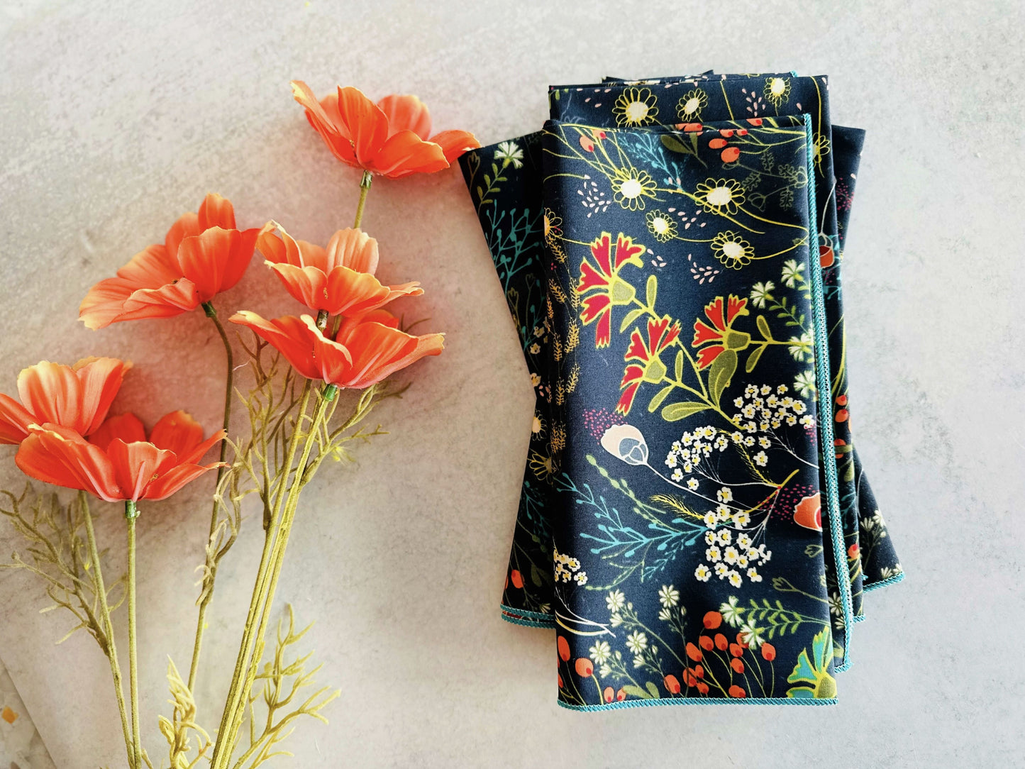 Pretty Peacock Cloth Napkins, Set of Four - by Dot and Army