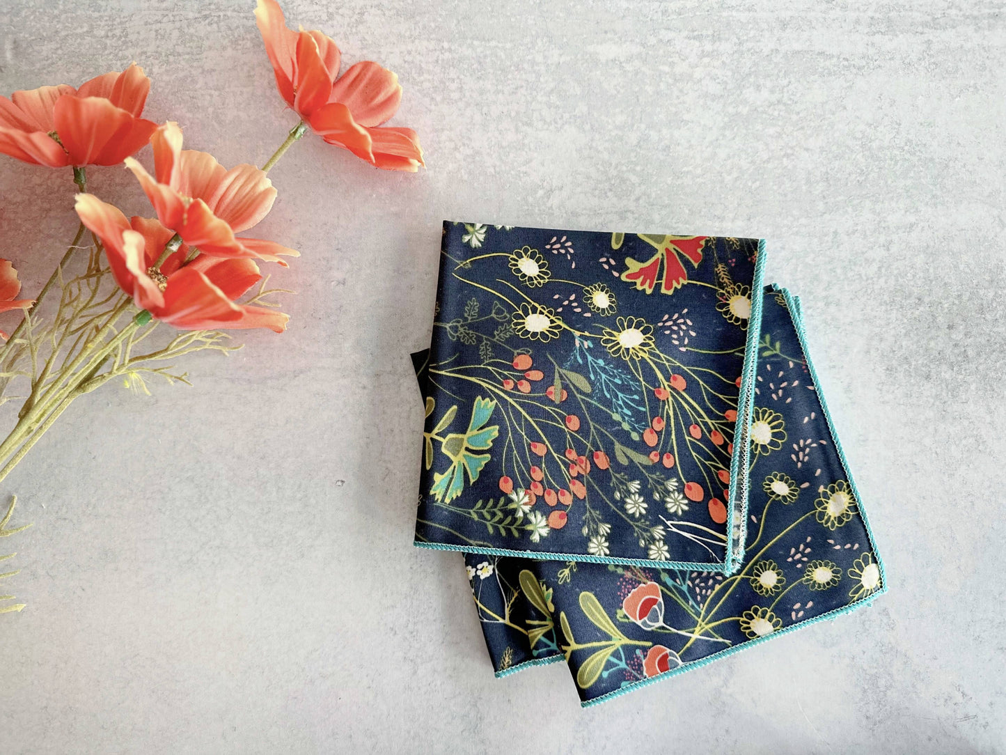 Pretty Peacock Cloth Napkins, Set of Four - by Dot and Army