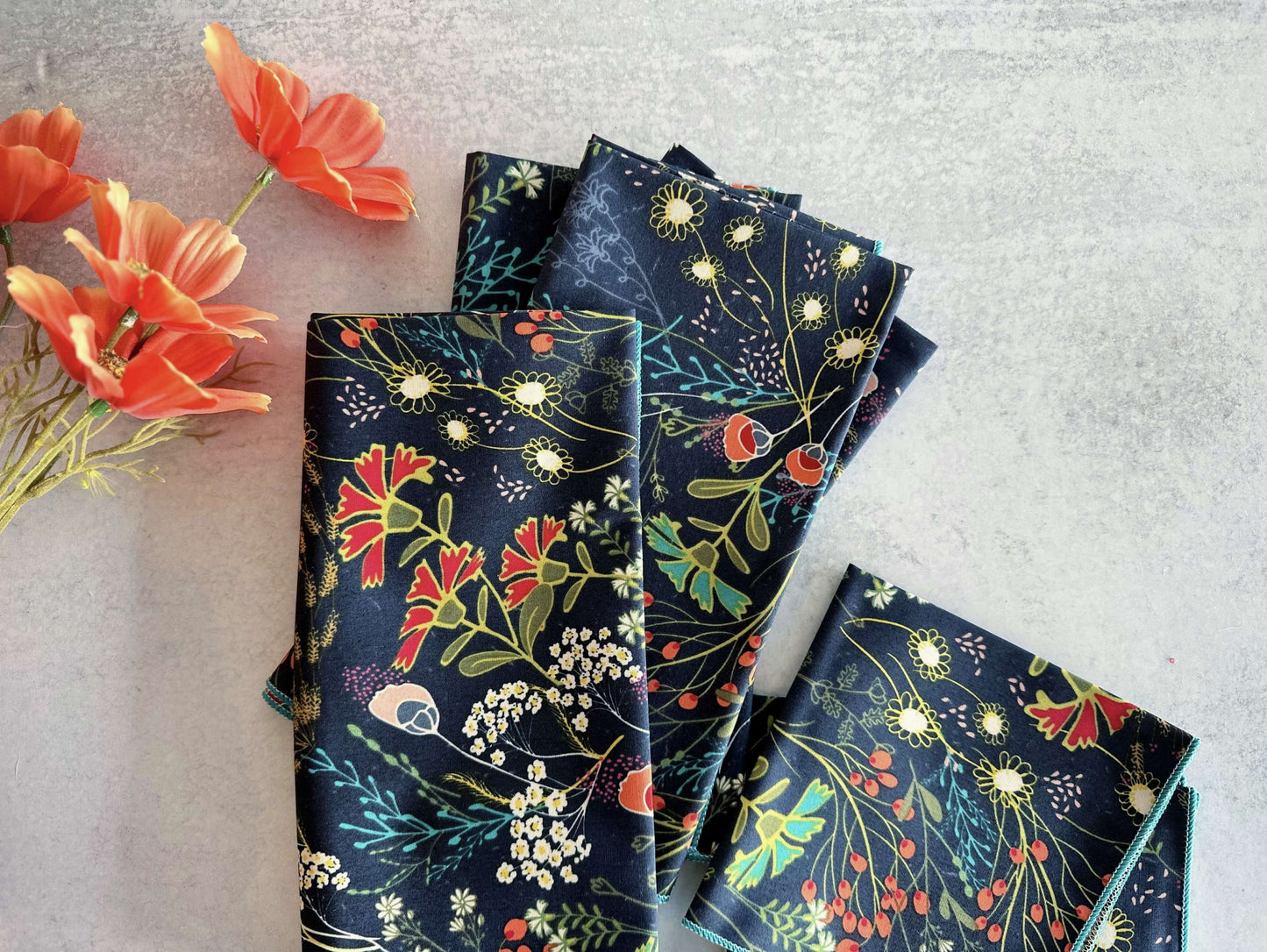 Pretty Peacock Cloth Napkins, Set of Four - by Dot and Army