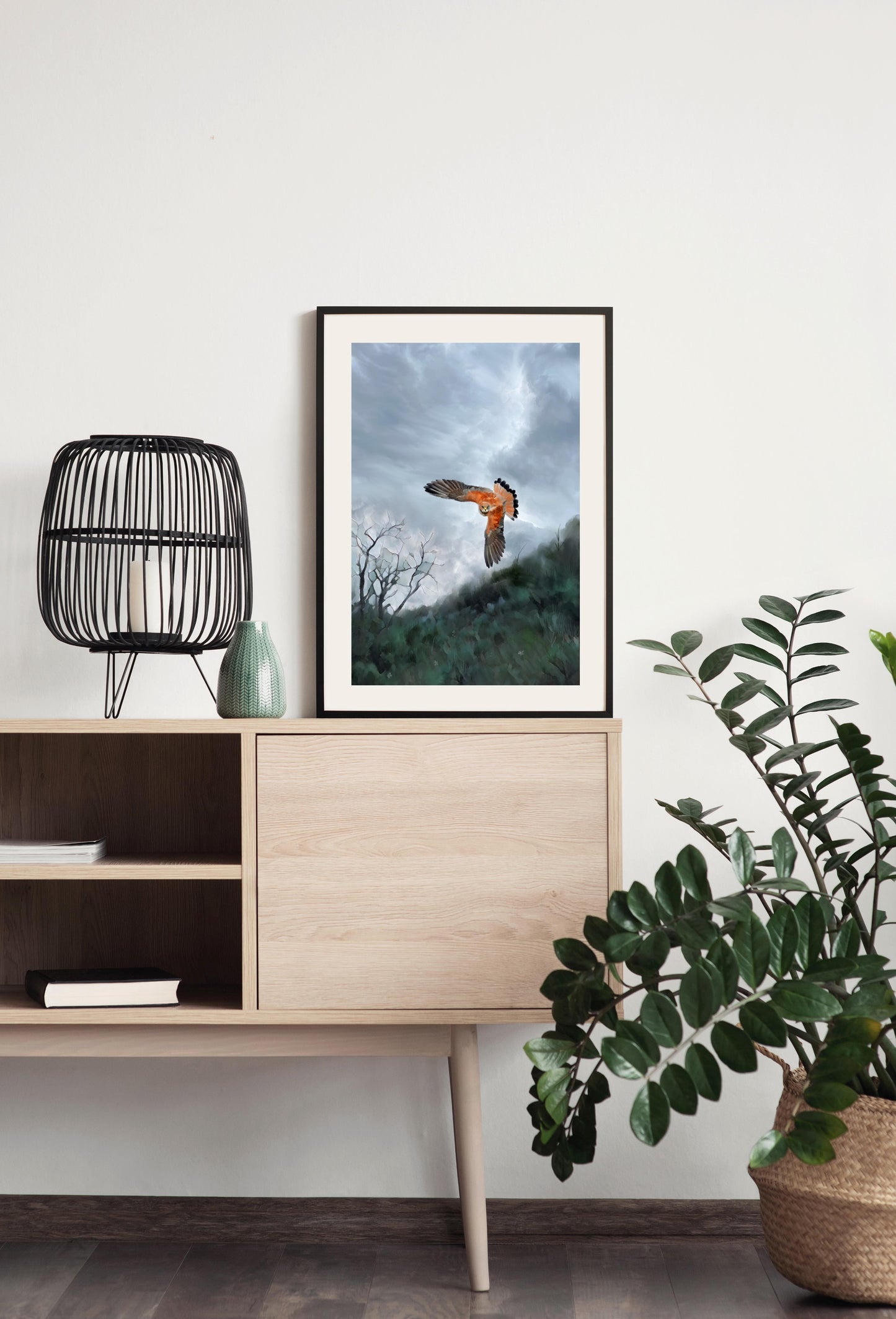 Raptor in Flight - Illustrated Print by Thomas Little