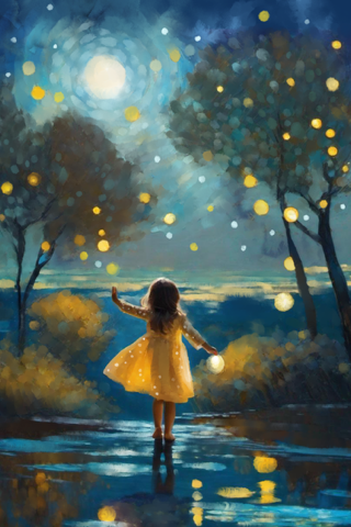 Reach For The Stars - Illustrated Print by Thomas Little