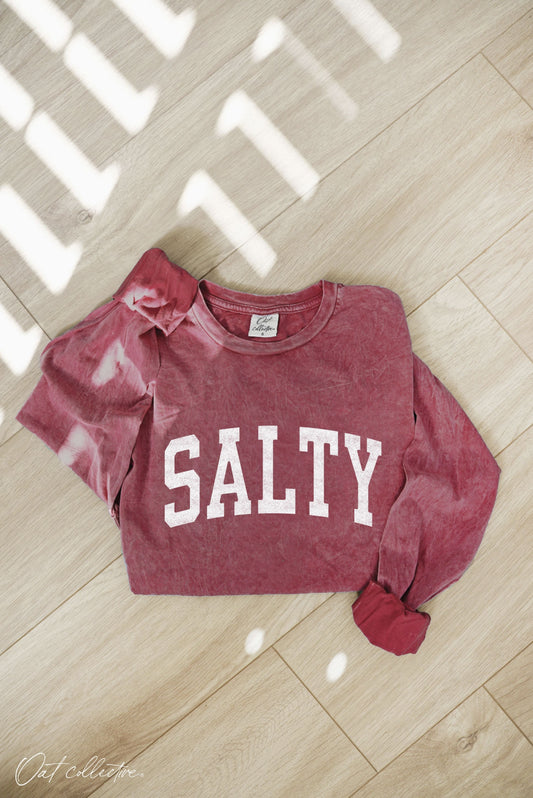 Salty Mineral Washed Long Sleeve Graphic (Cardinal color) - by OAT COLLECTIVE®