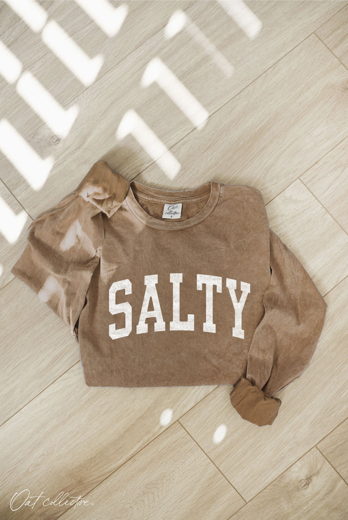 Salty Mineral Washed Long Sleeve Graphic (Toast color) - by OAT COLLECTIVE®