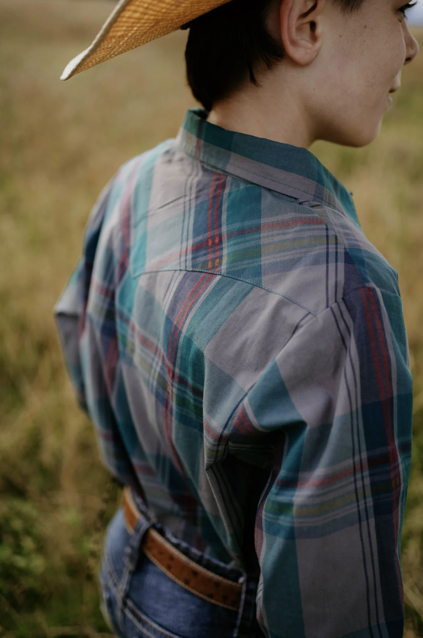 Jamie Jnr - Checked Storm Blue Boy's Button Down Shirt - Baby & Toddler