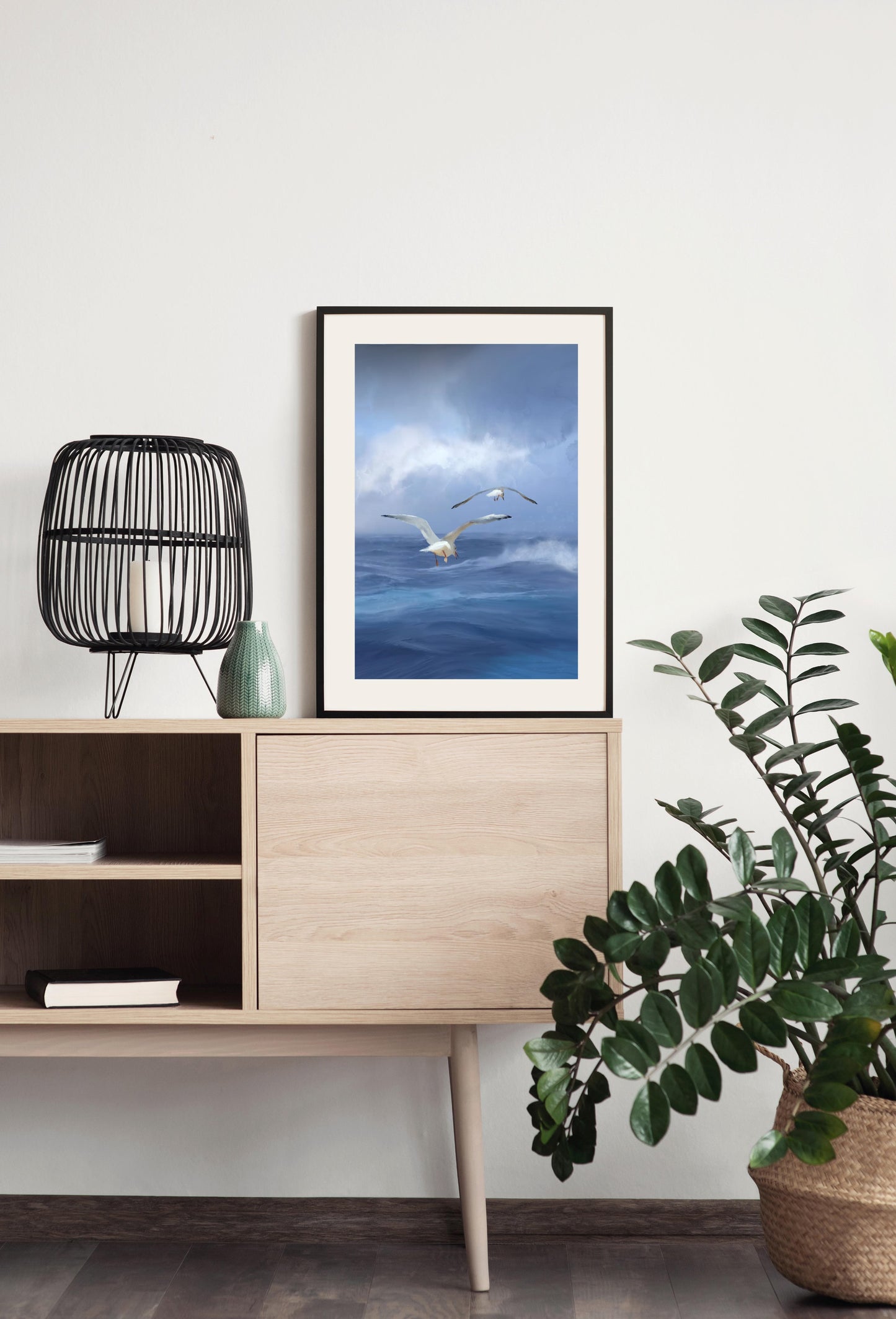 Sea and Seagulls - Illustrated Print by Thomas Little