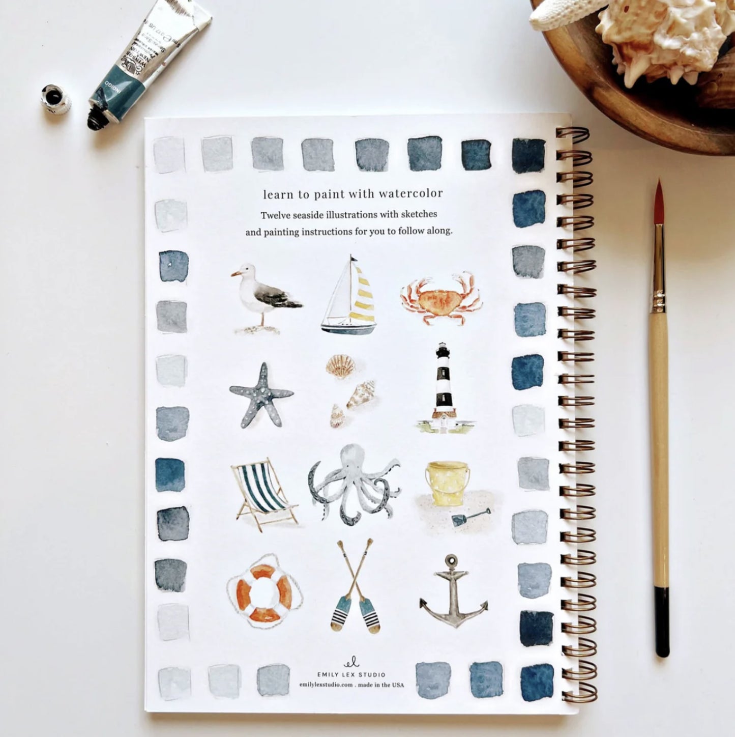 Seaside Watercolor Workbook - by Emily Lex Studio